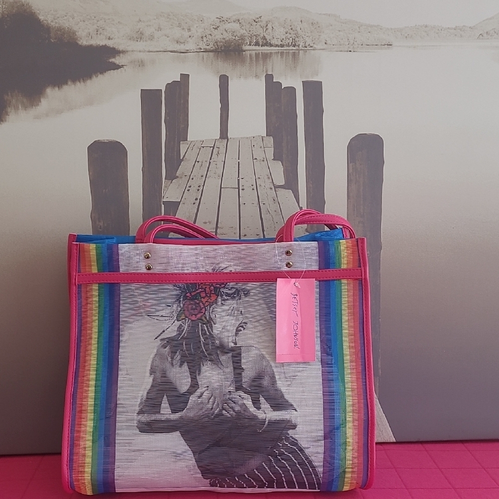 Betsey Johnson Rainbow Tote NWT